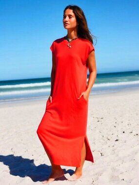 Free People Perfect Summer Dress XL BRIGHT ORANGE NWOT